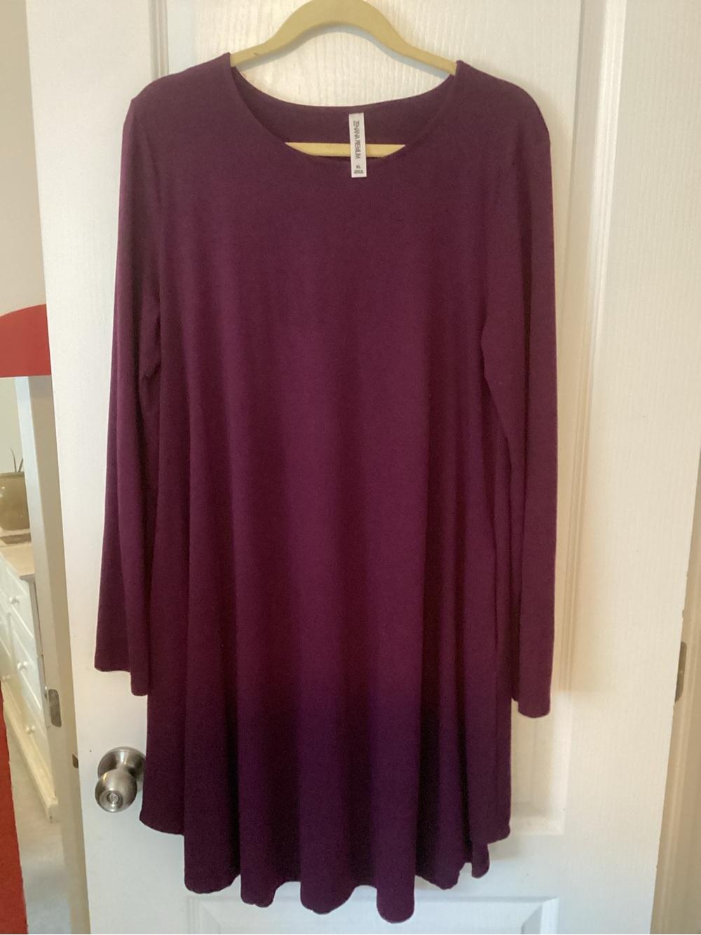 Zenana Outfitters Plum Long Sleeve Swing Dress